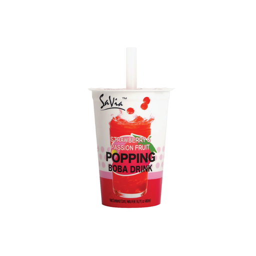 [018] Bebida de frutas Savia Popping Boba Strawberry Passion Fruit